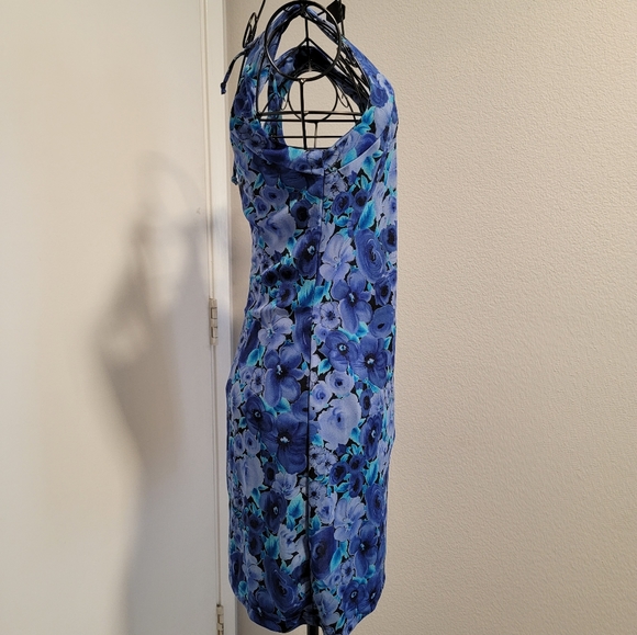 Vintage 1990s Byer Too Blue Floral Dress Size small Re - Picture 4 of 10
